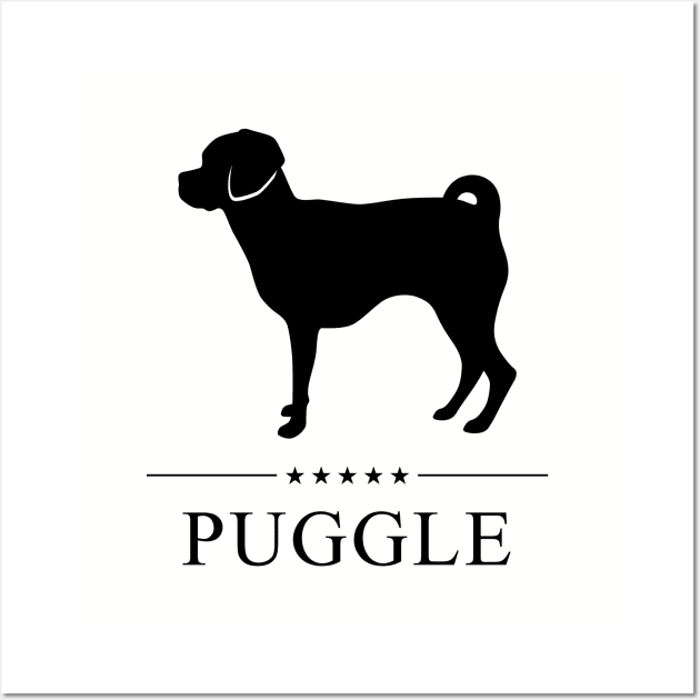 Puggle Black Silhouette Wall Art by millersye